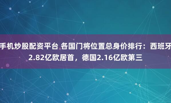 手机炒股配资平台 各国门将位置总身价排行：西班牙2.82亿欧居首，德国2.16亿欧第三